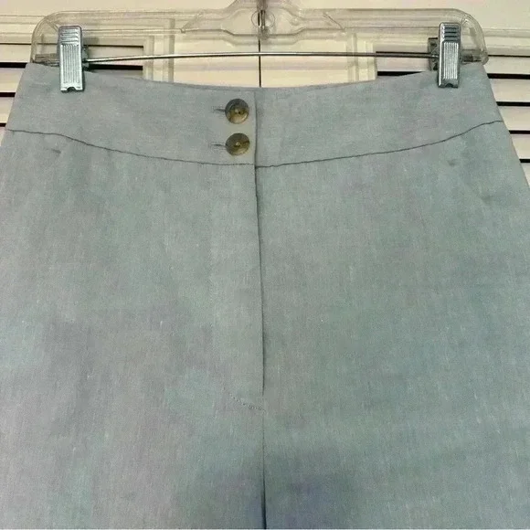 Veronica Beard Jeanne Light Blue Linen Blend Crop Wide Leg Pants 6 nautical crop - Picture 9 of 15